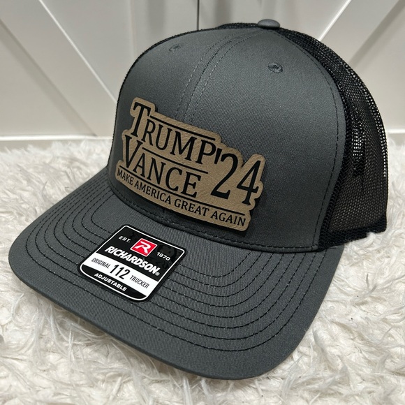 TRUMP VANCE 2024 Laser engraved Richardson 112 trucker hat. - Picture 2 of 2